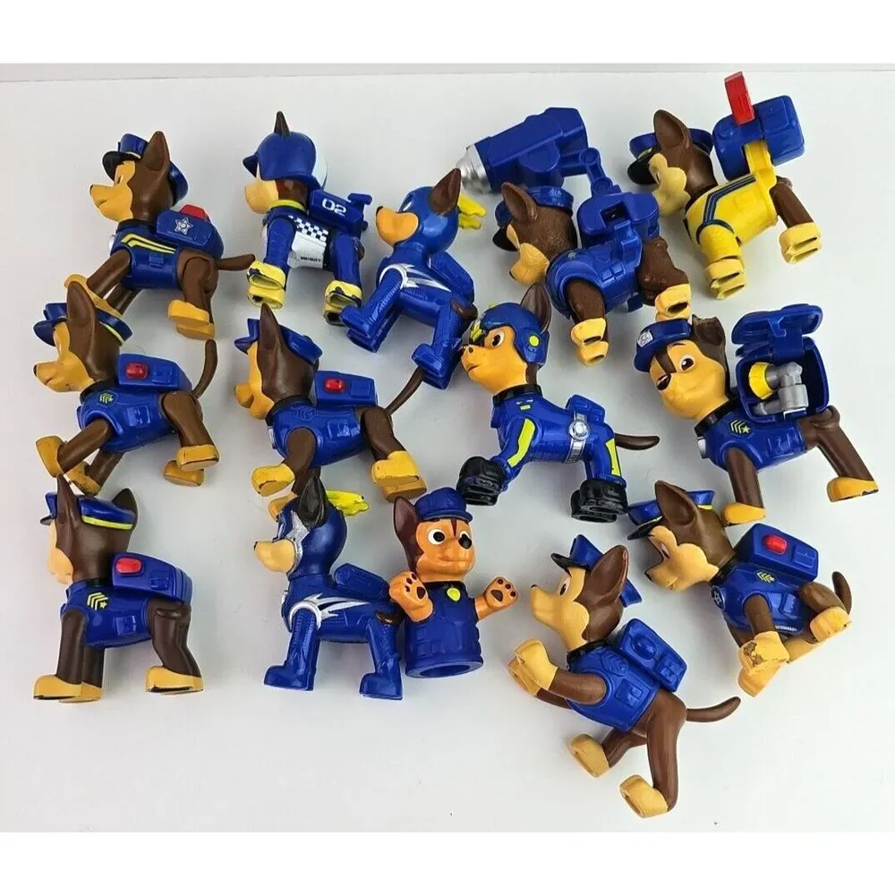 Paw Patrol Chase Figure Lot Police Dog Mixed Versions 15 Pieces Preowned Toys